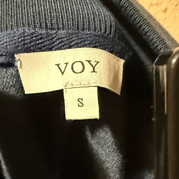 VOY BLUE Zip-Up Jacket with Striped Collar​ - Picture 2 of 6